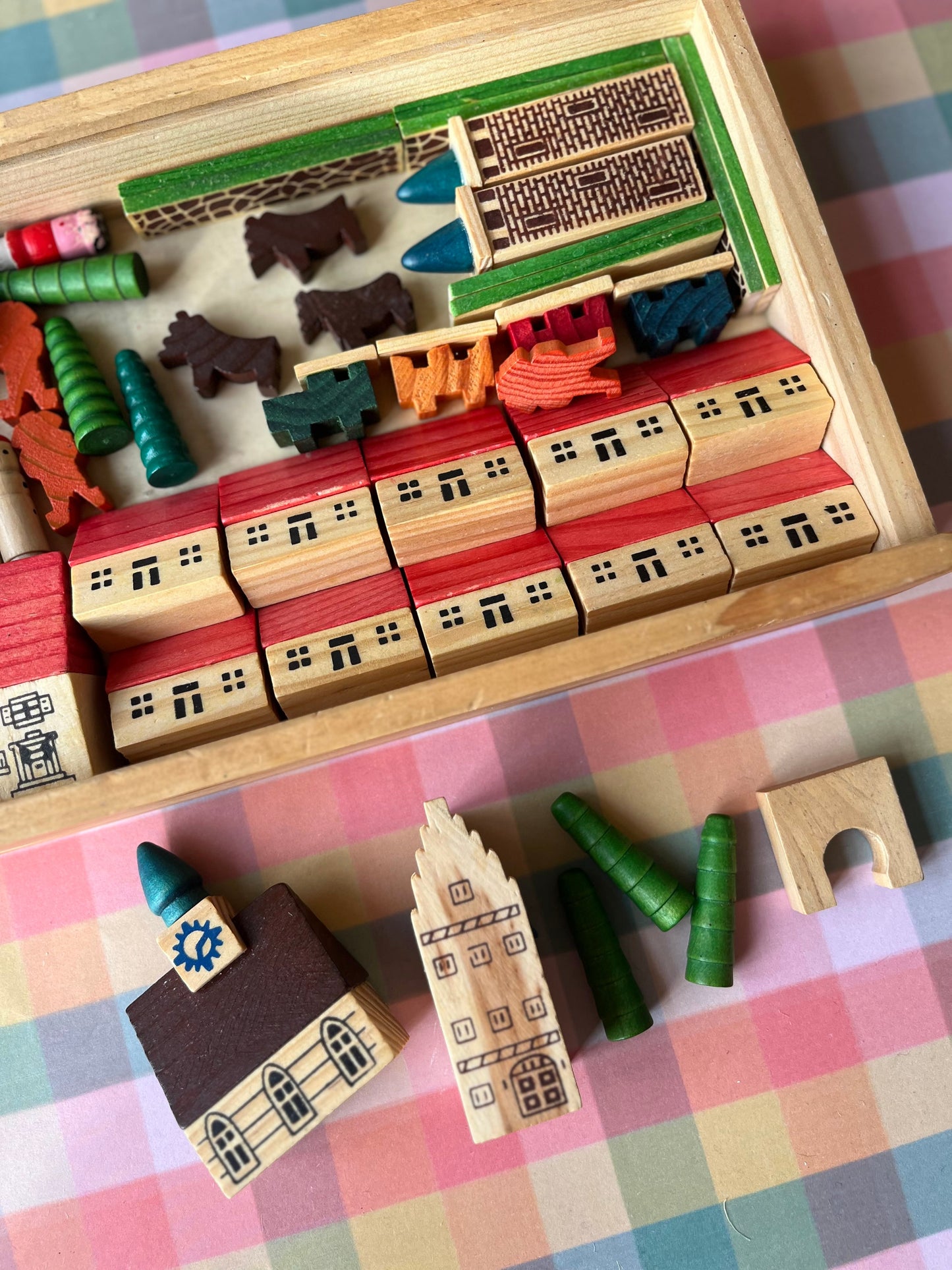 Vintage wooden village