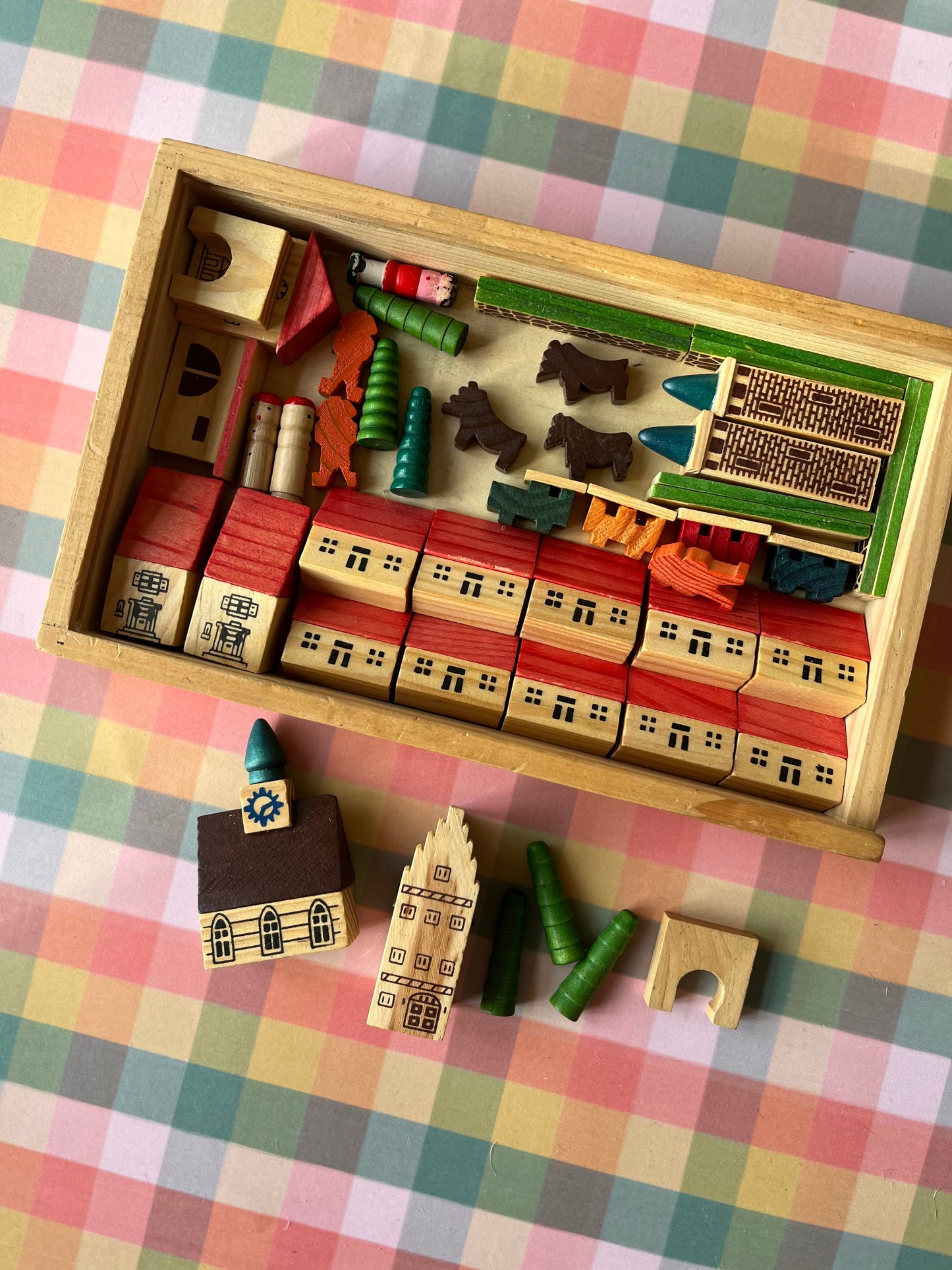 Vintage wooden village