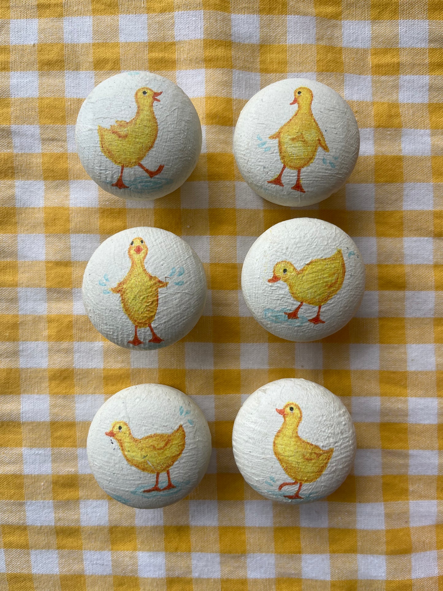 Handpainted wooden door knobs
