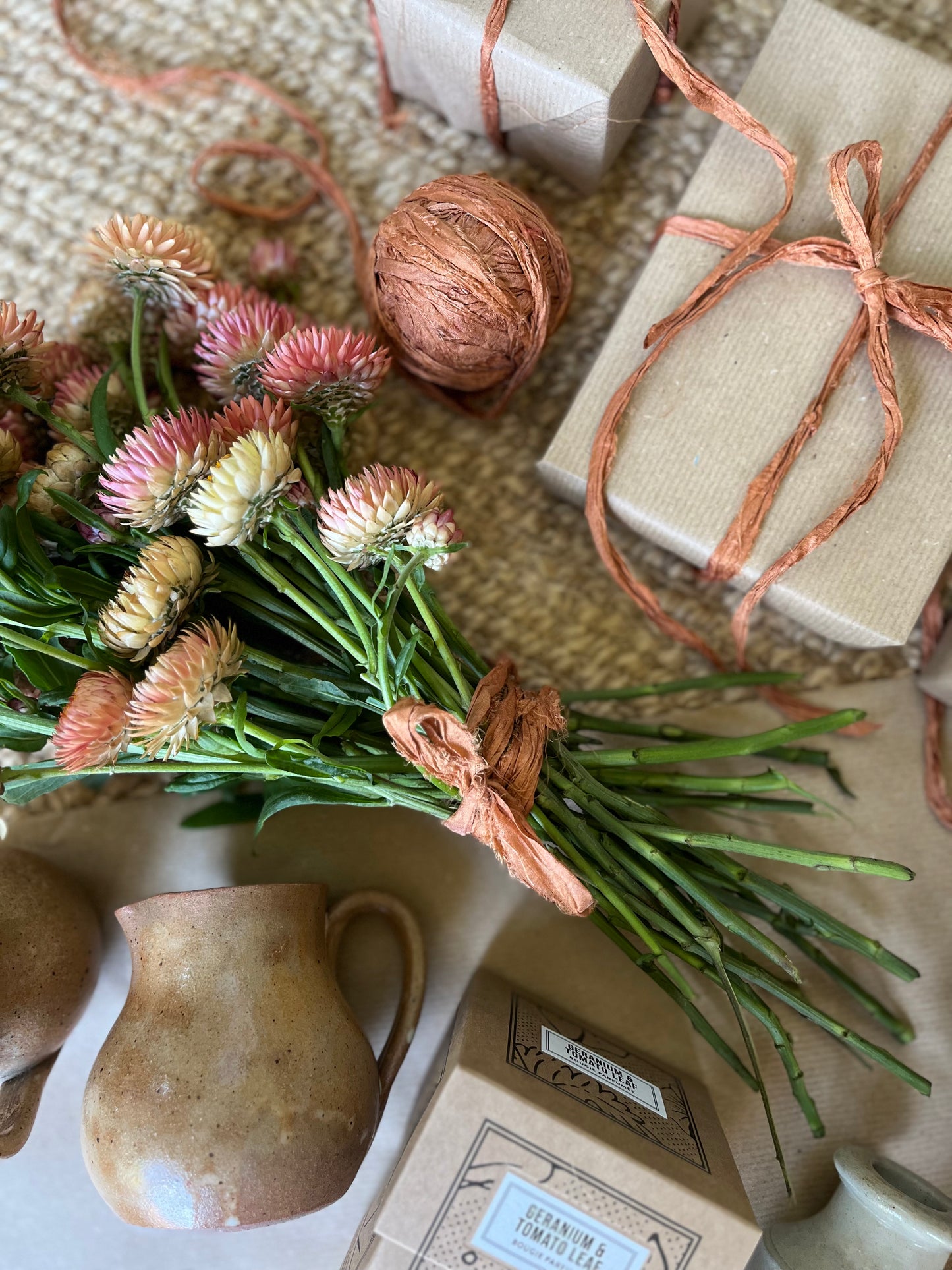 Recycled silk ribbon - Cinnamon