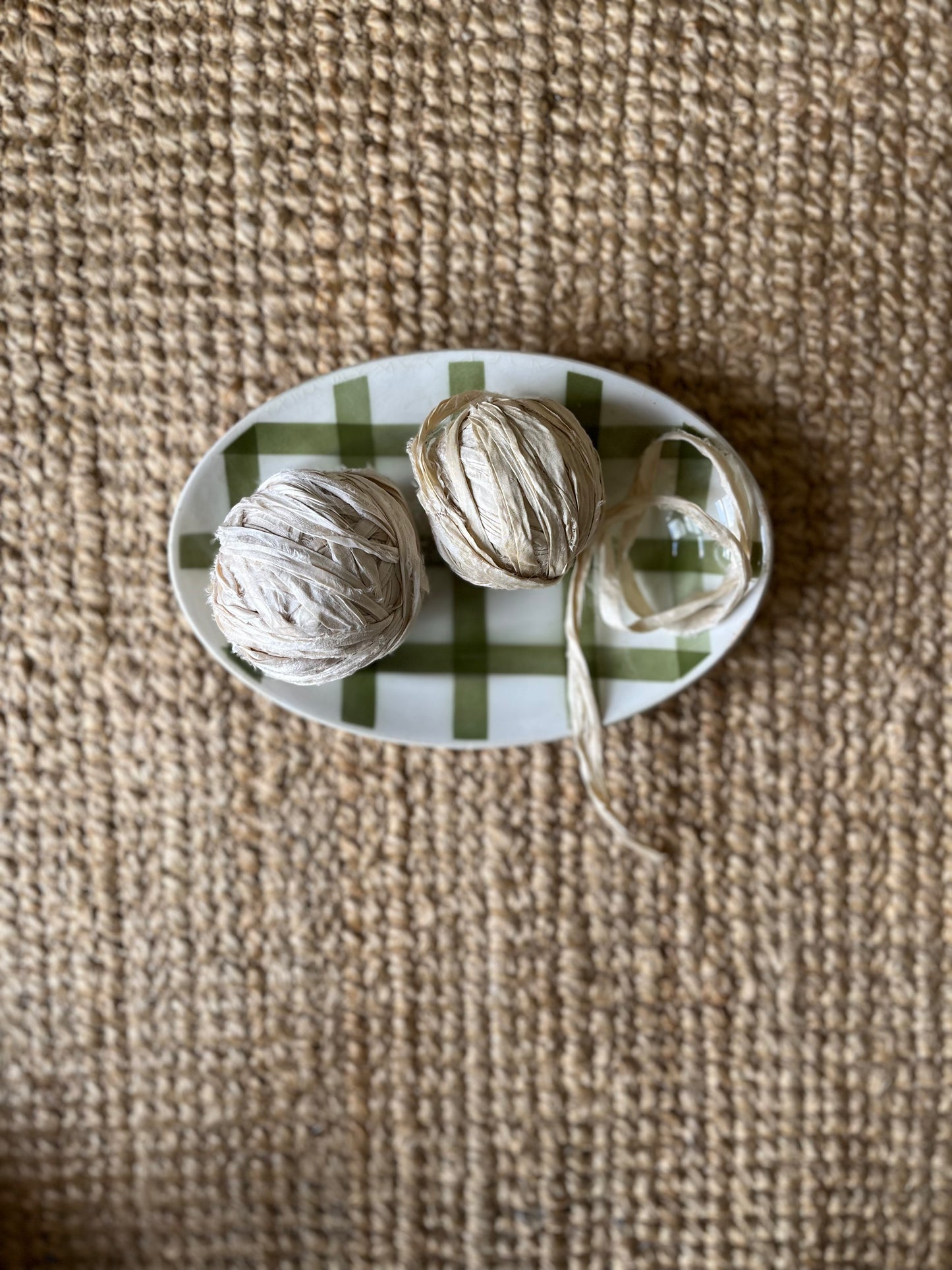 Recycled silk ribbon - Ivory