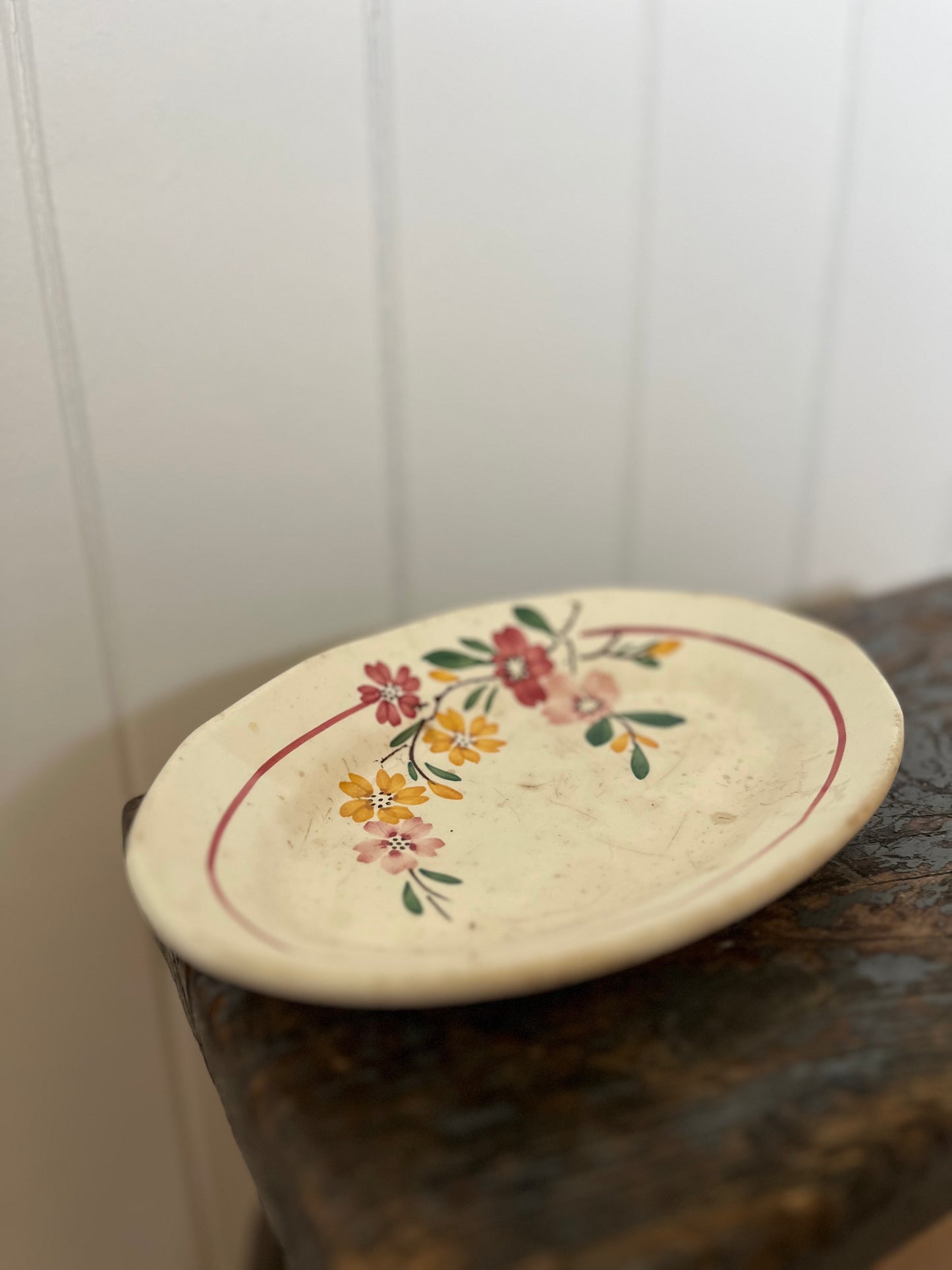 Vintage French Sarregemines oval dish