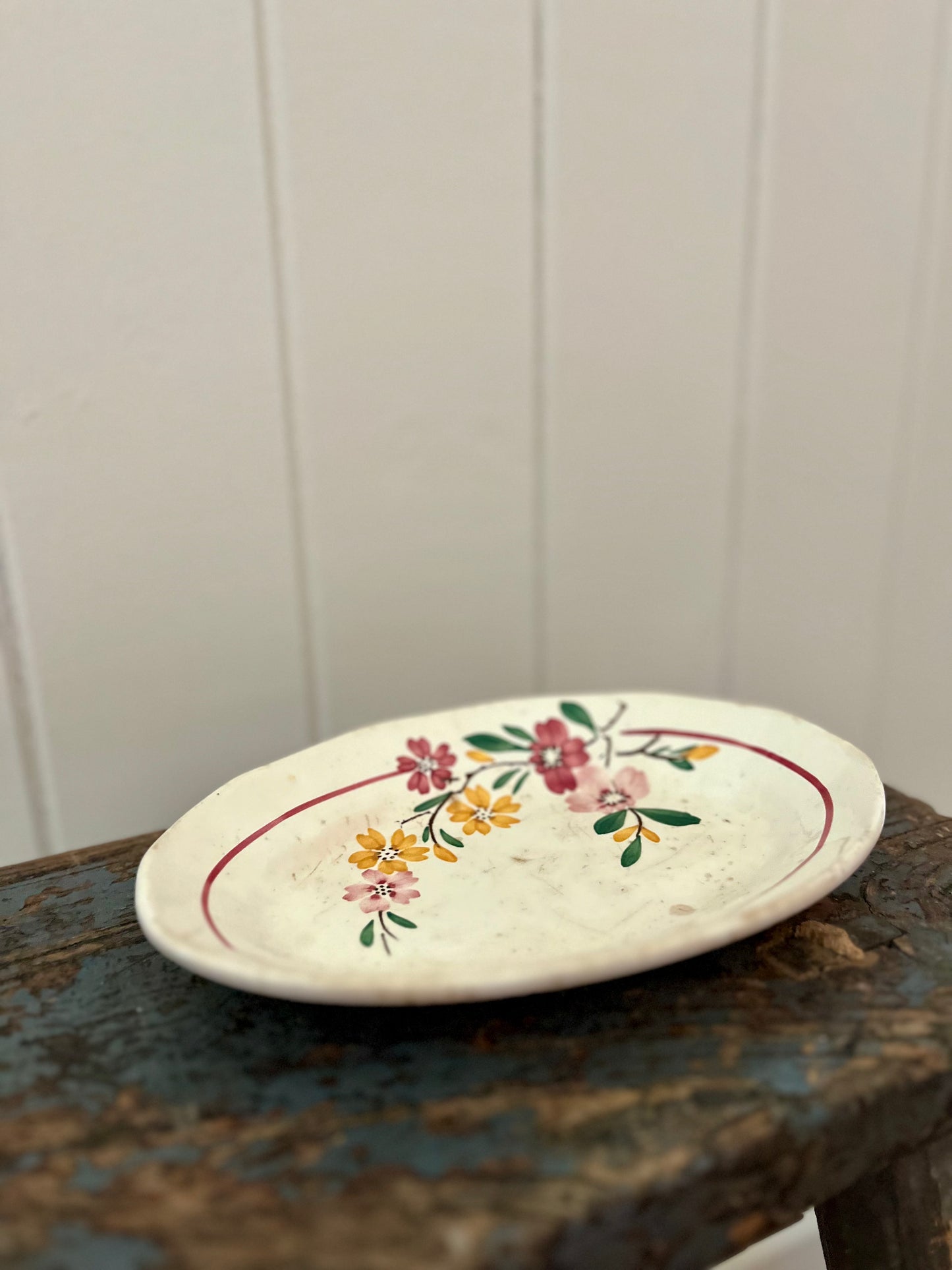 Vintage French Sarregemines oval dish