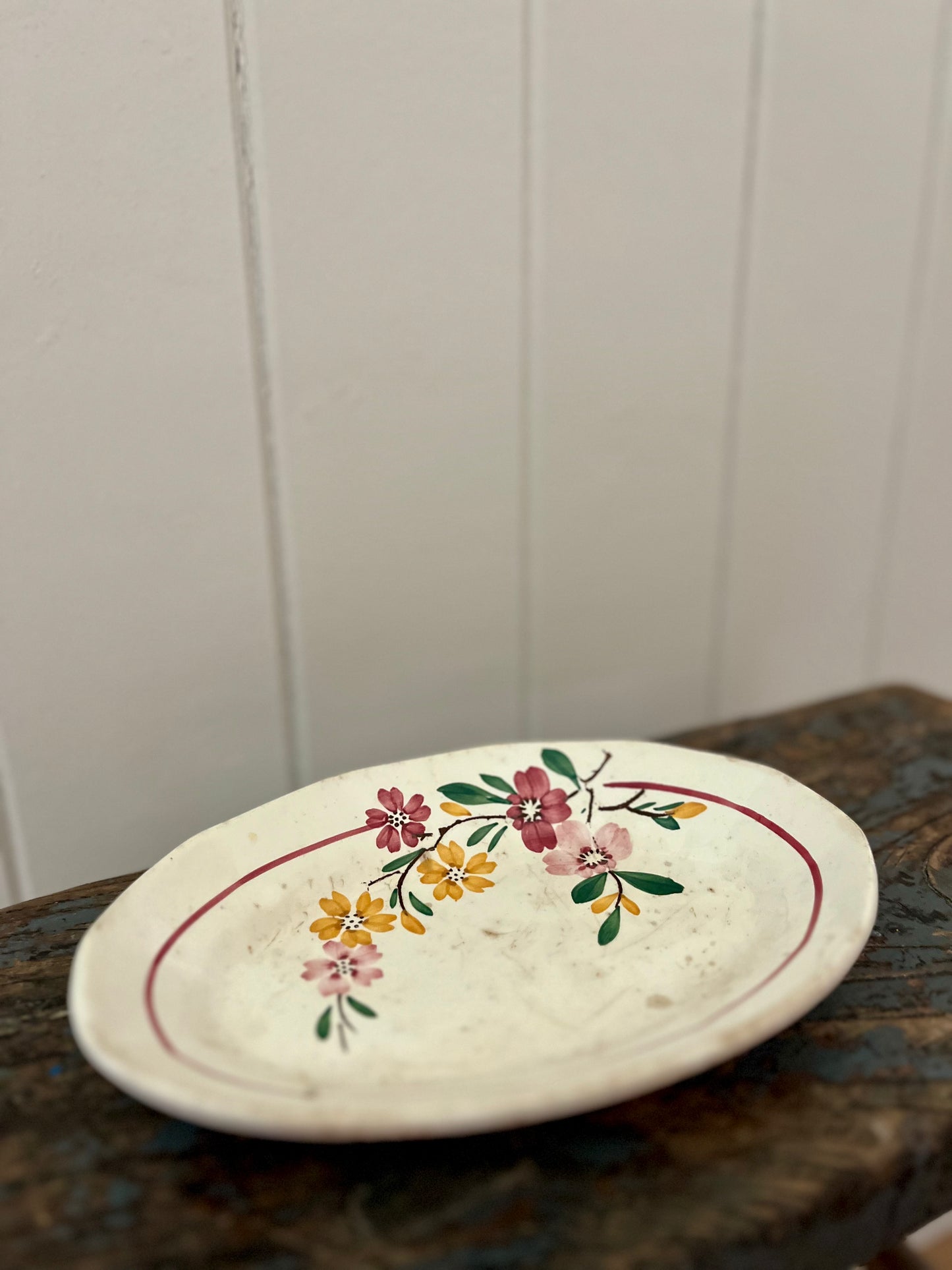 Vintage French Sarregemines oval dish