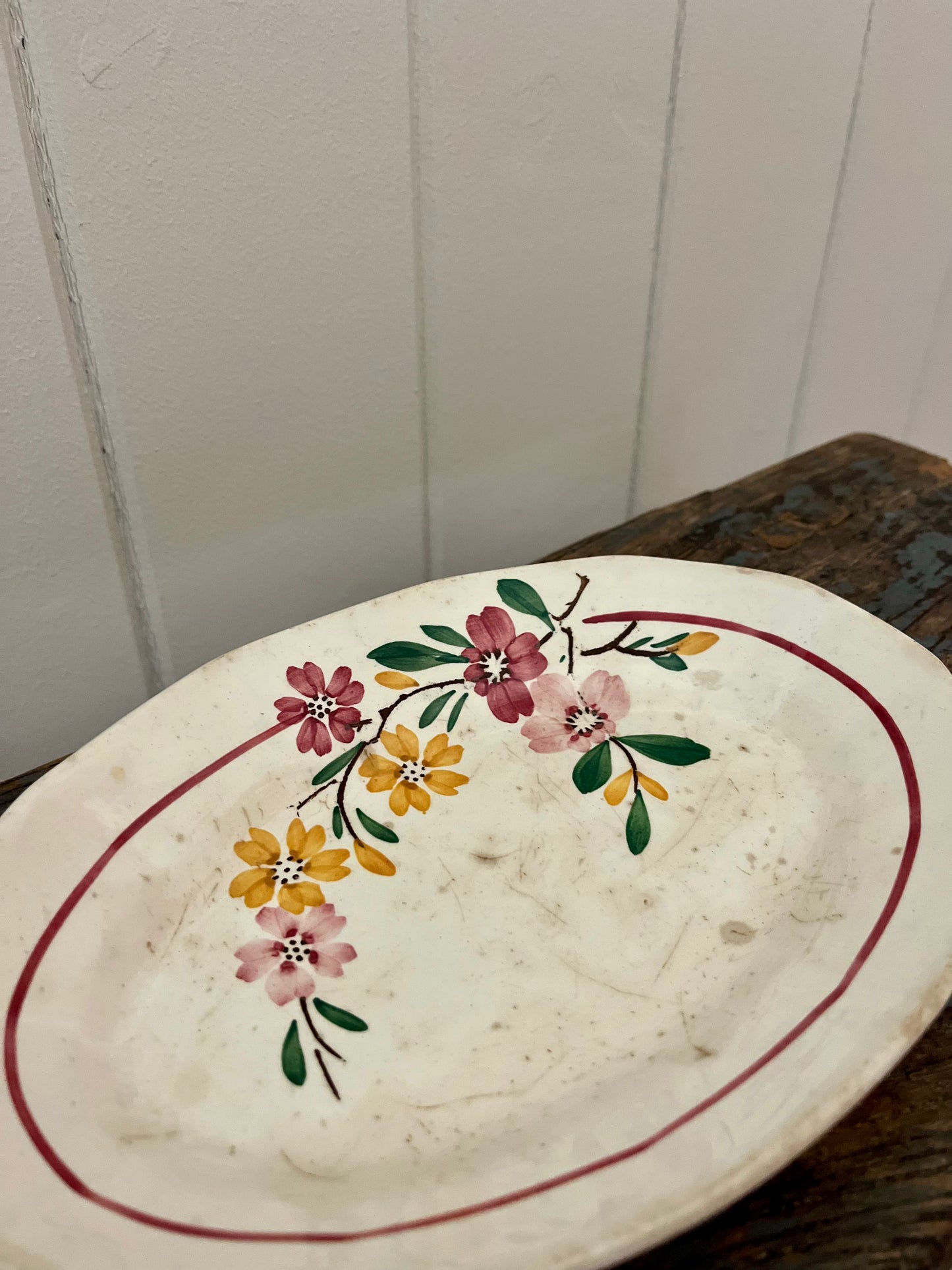 Vintage French Sarregemines oval dish