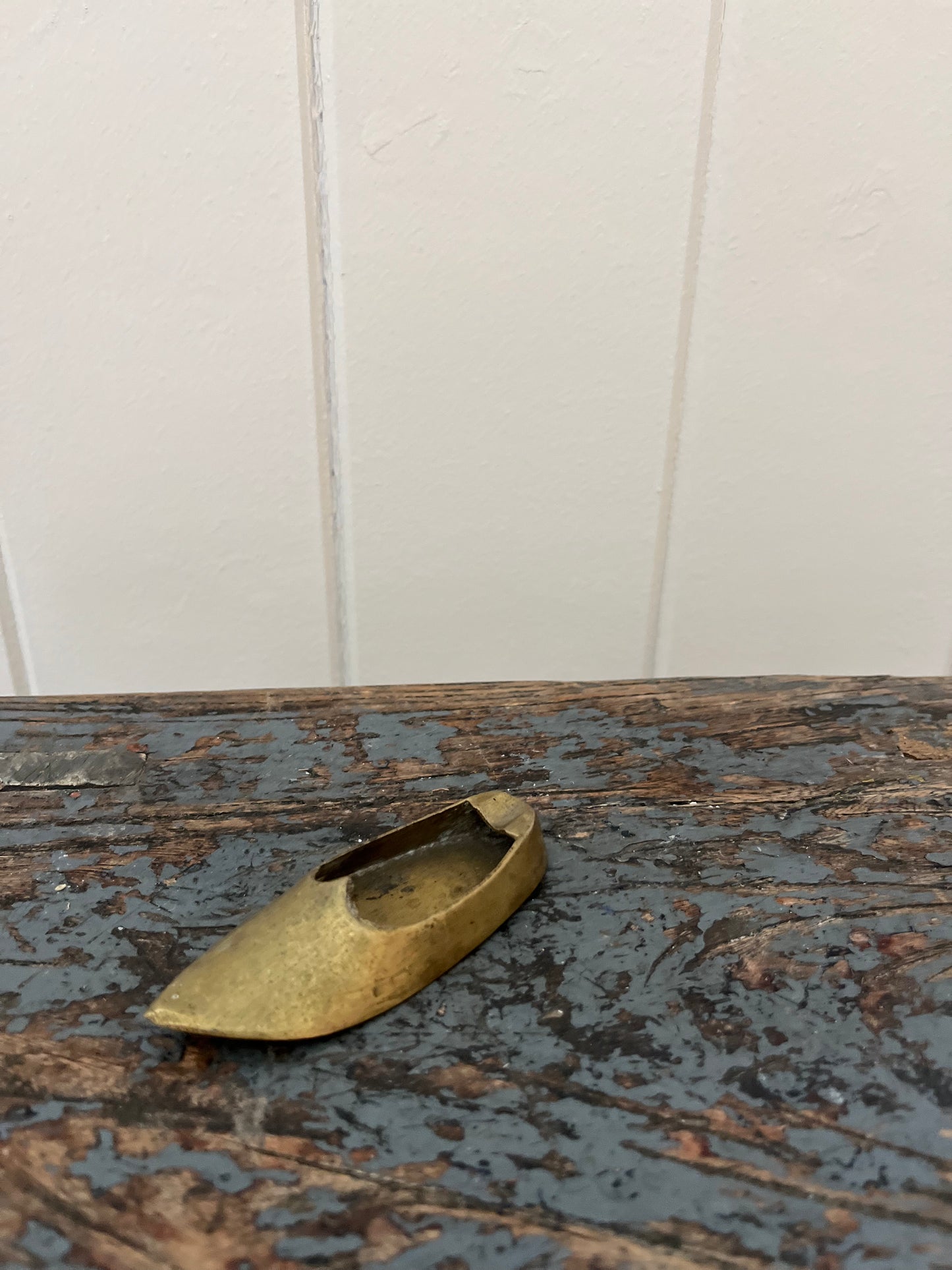 Vintage brass slipper