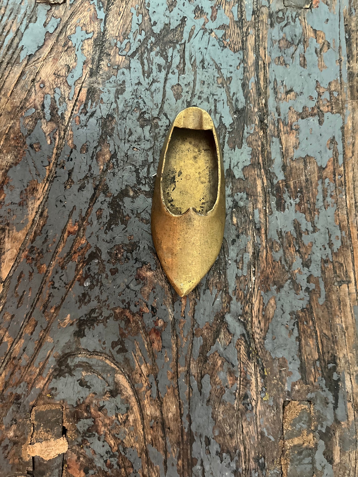 Vintage brass slipper