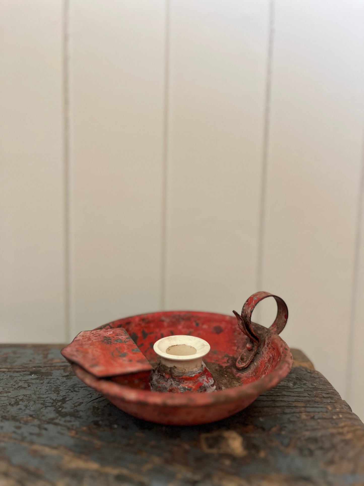 Vintage red candlestick holder