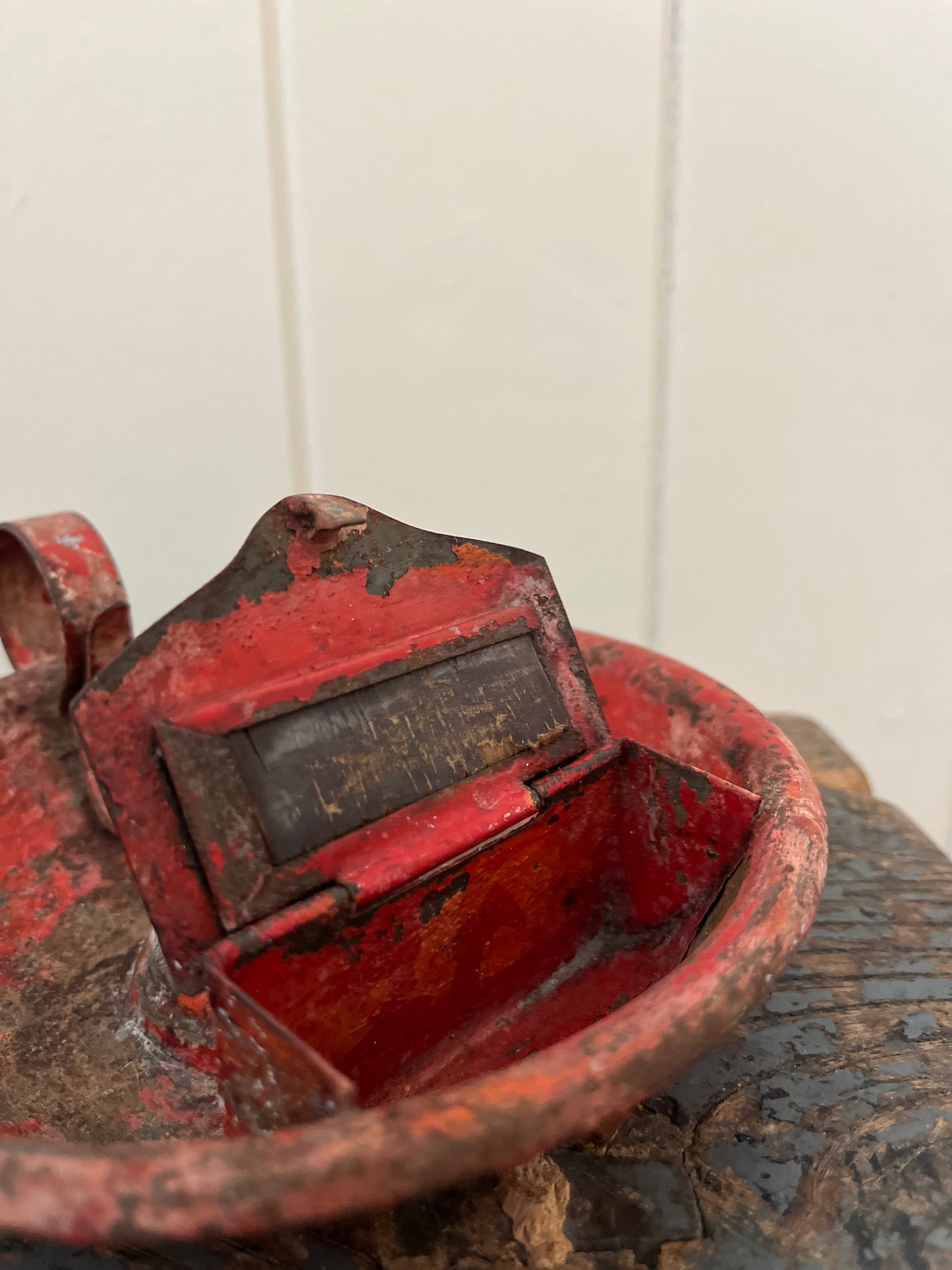 Vintage red candlestick holder