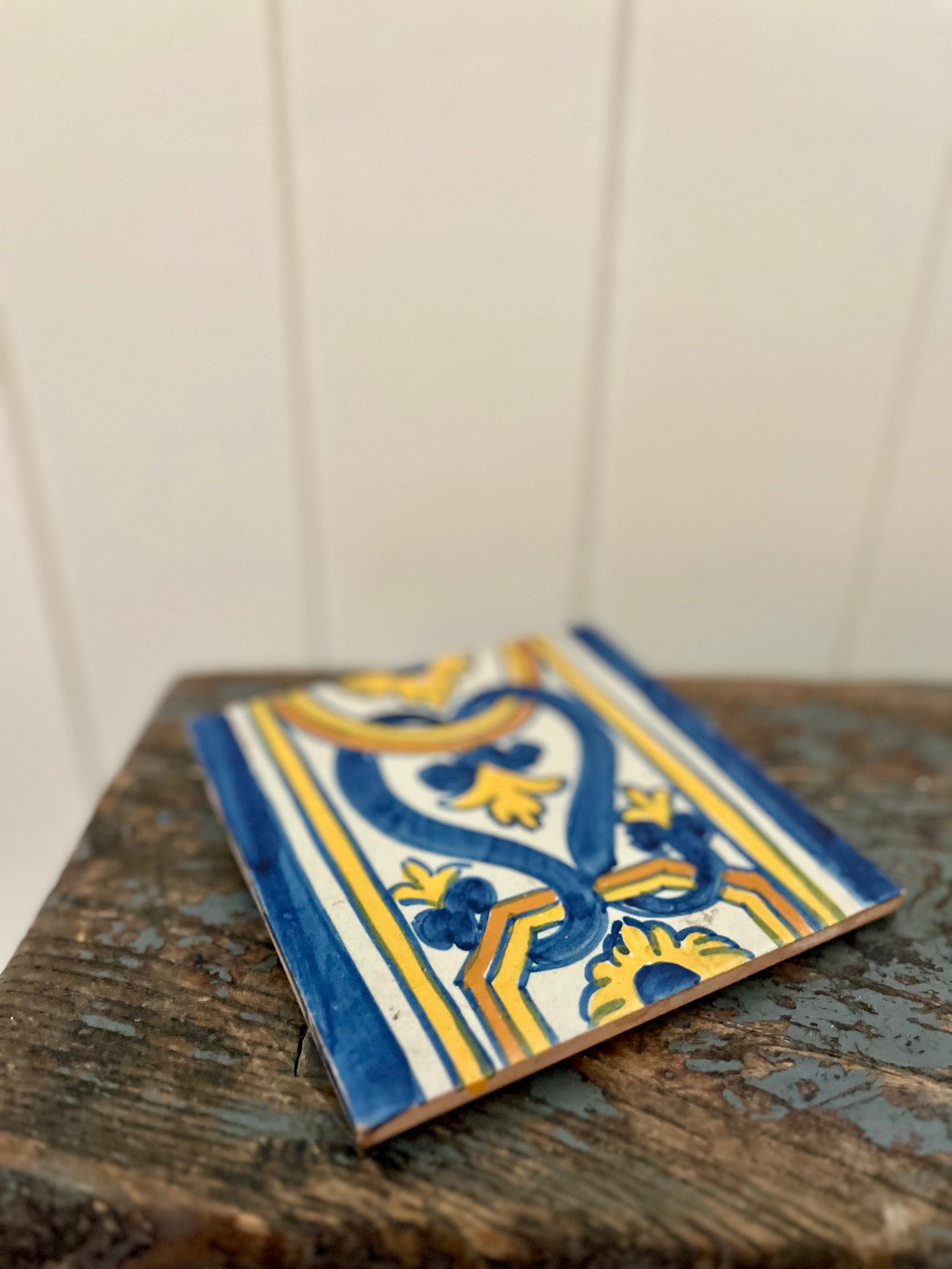 Hand painted tile trivet