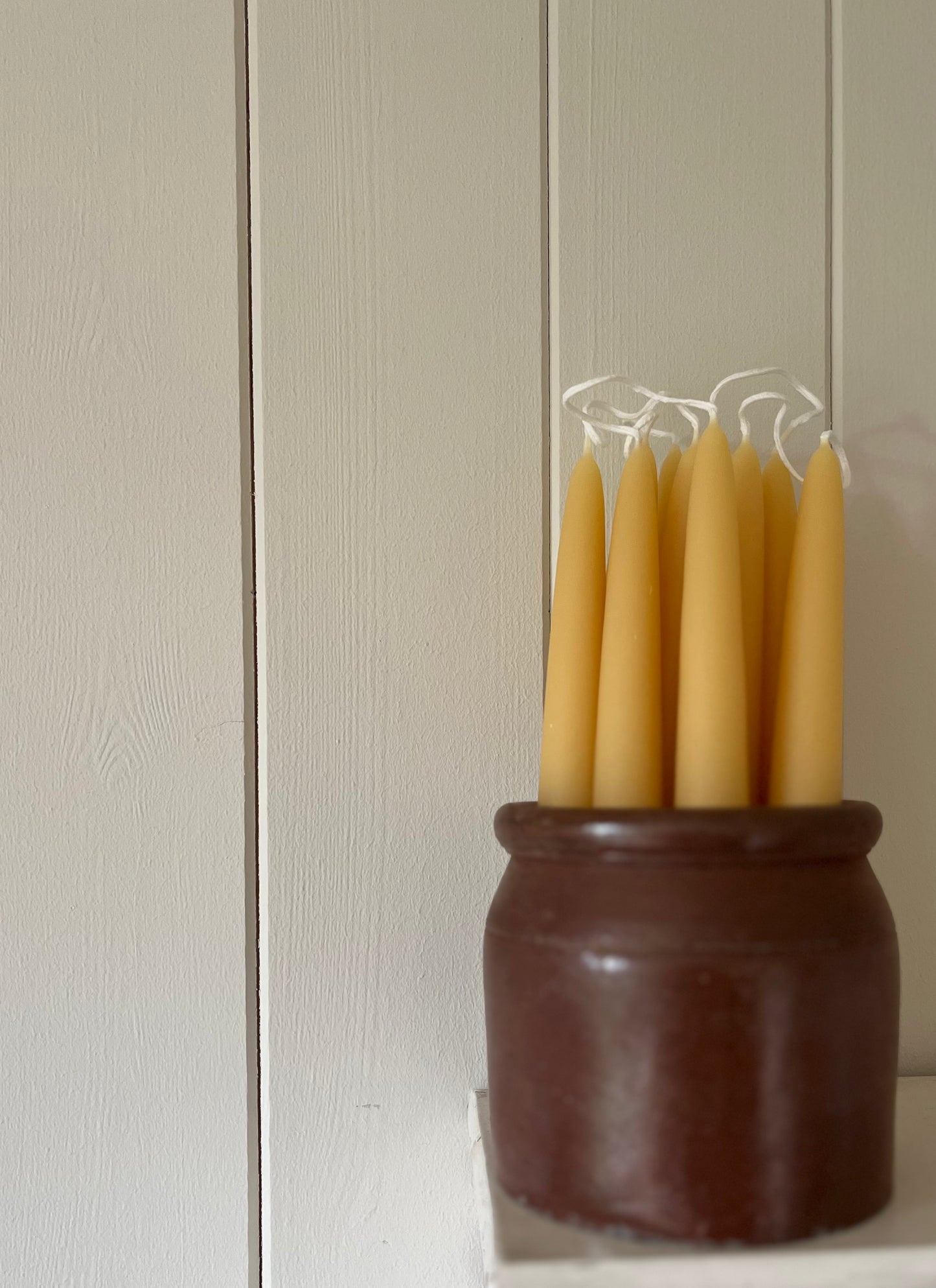 Beeswax tapered dinner candles