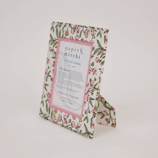 Block Printed Picture Frame 5x7 - Song Birds Blush